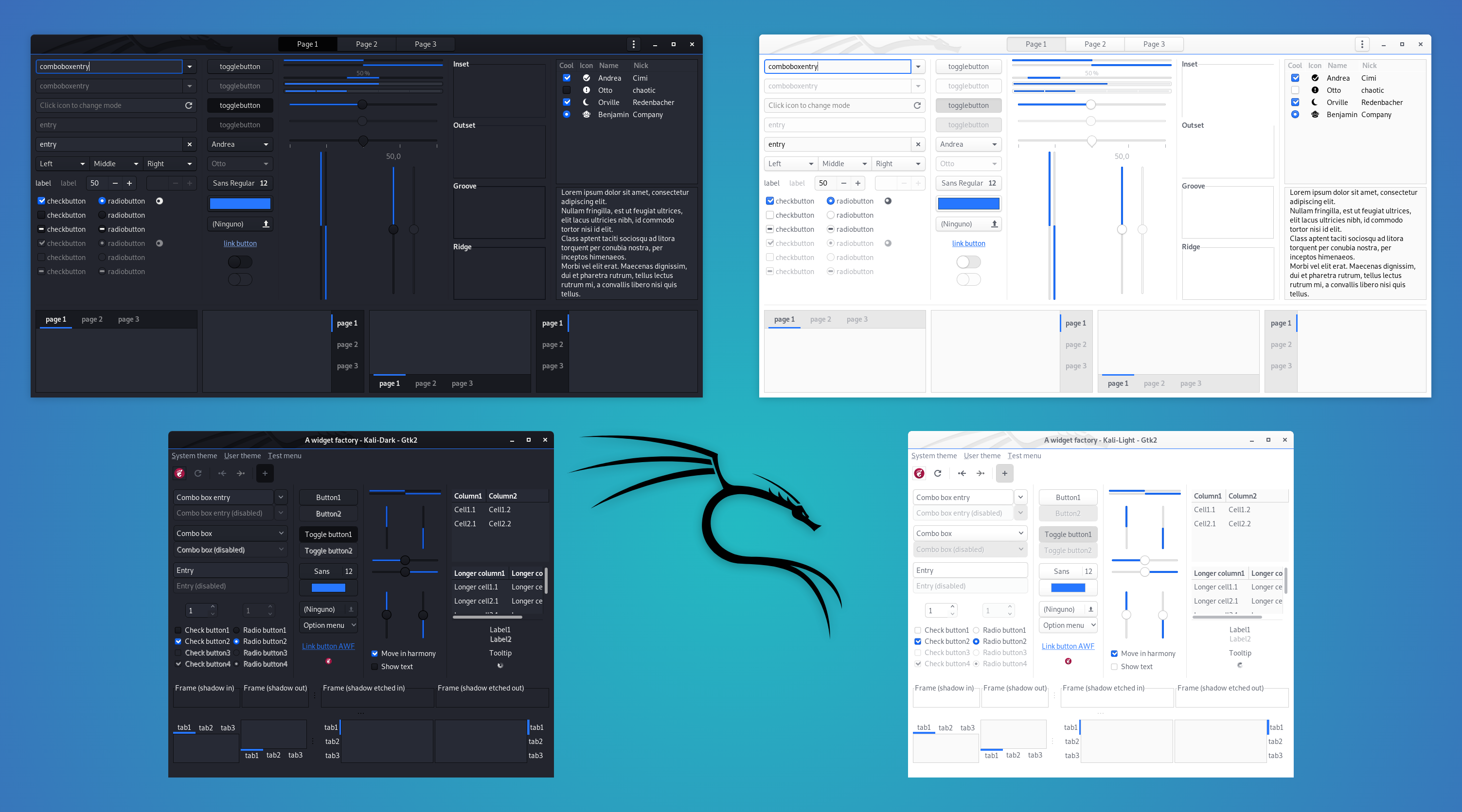 Kali 2019.4 GTK3 and GTK3 themes