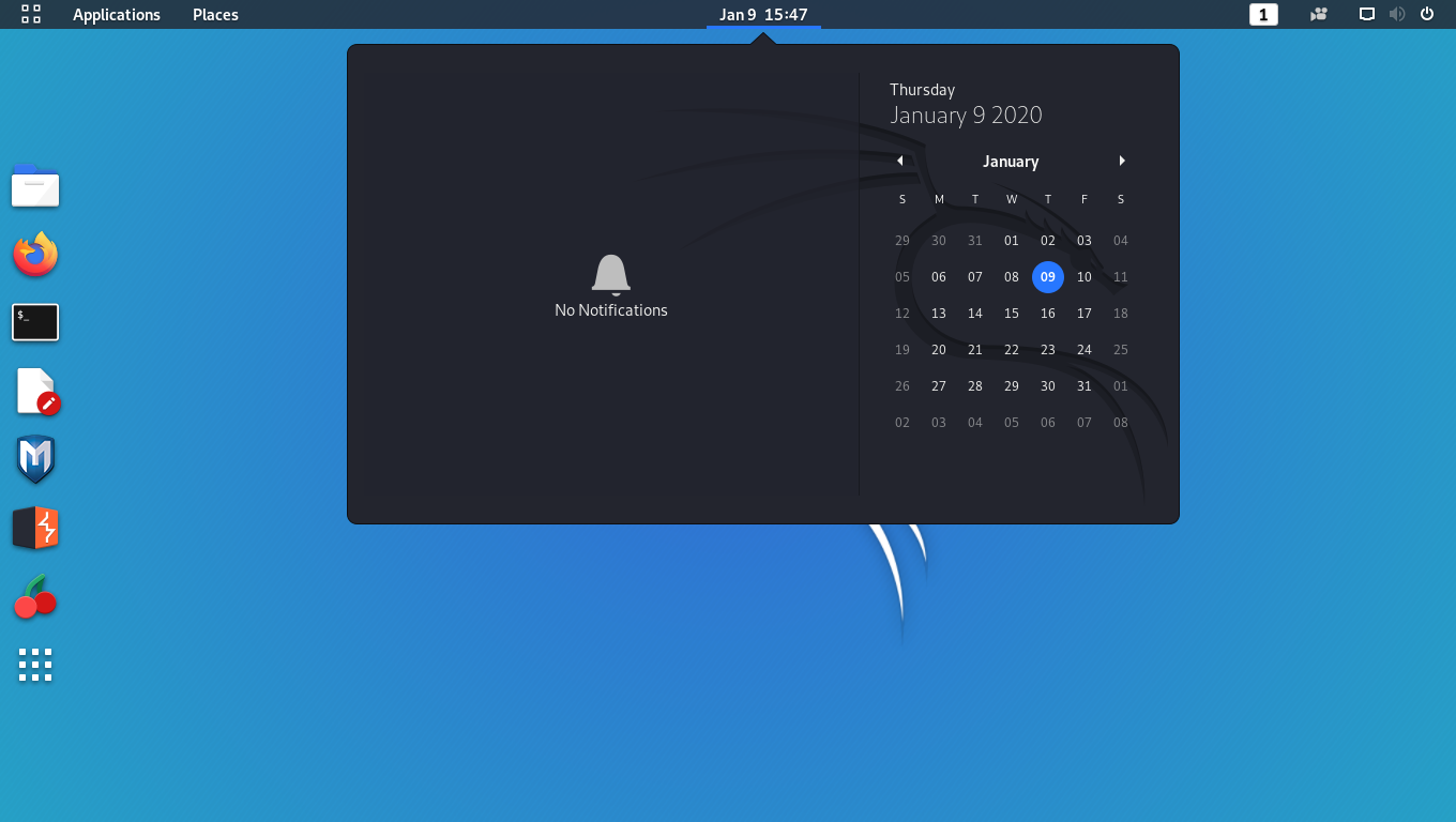 kali 2020.1 gnome desktop