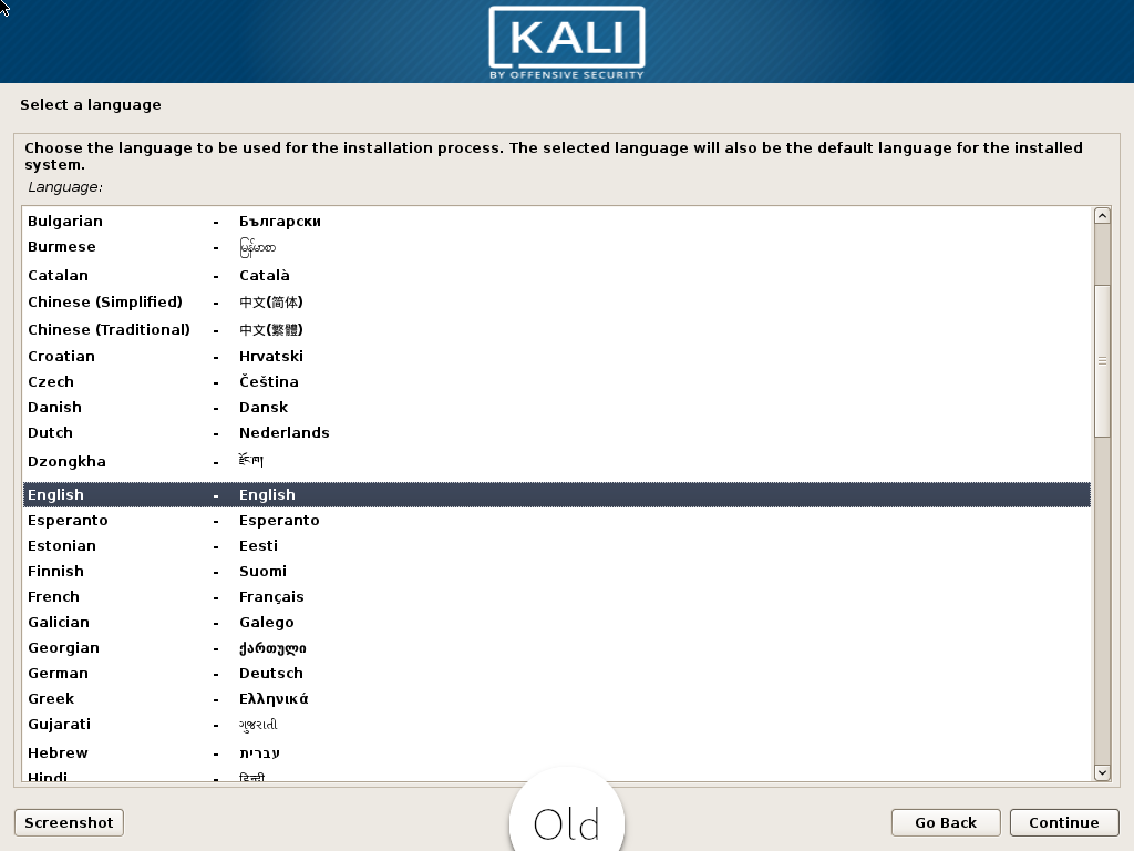 kali old gui installer theme