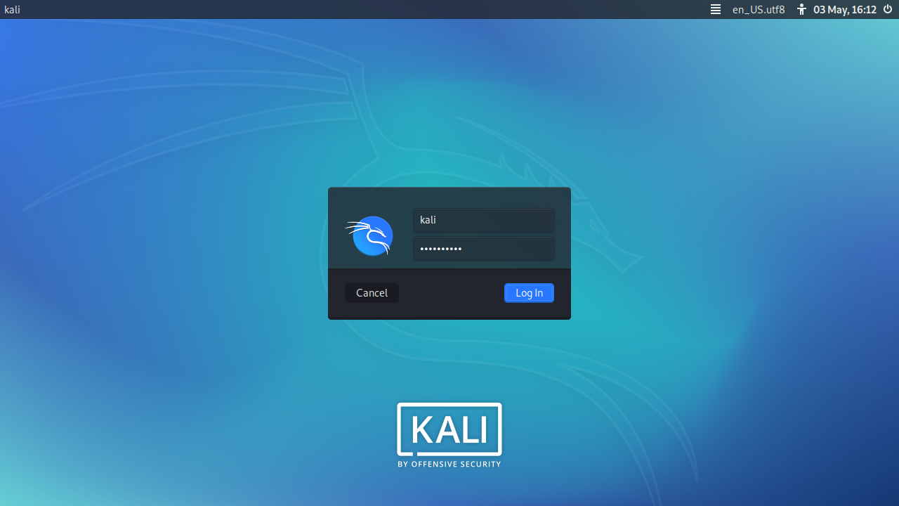 kali 2020.2 lightdm dark screen