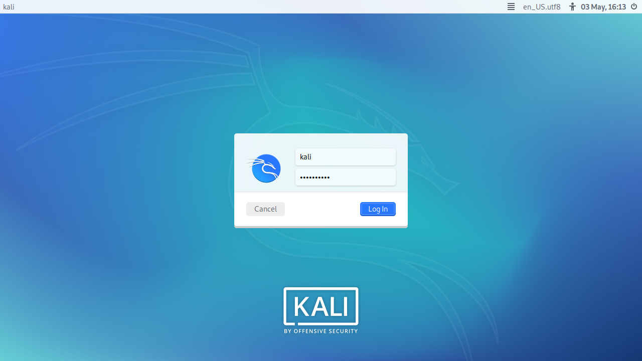 kali 2020.2 lightdm light screen