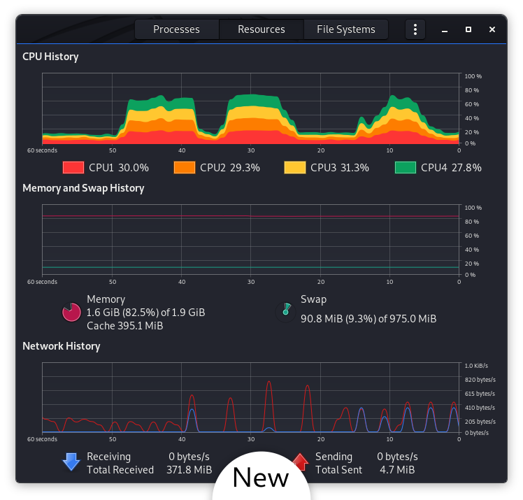 New gnome-system-monitor theme for Kali 2020.3
