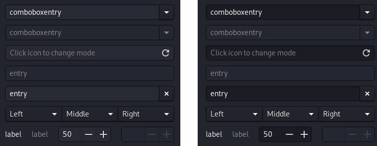 gtk3 dark theme text entry design comparison