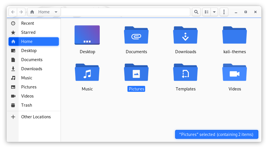 Nautilus new light theme for Kali 2020.3