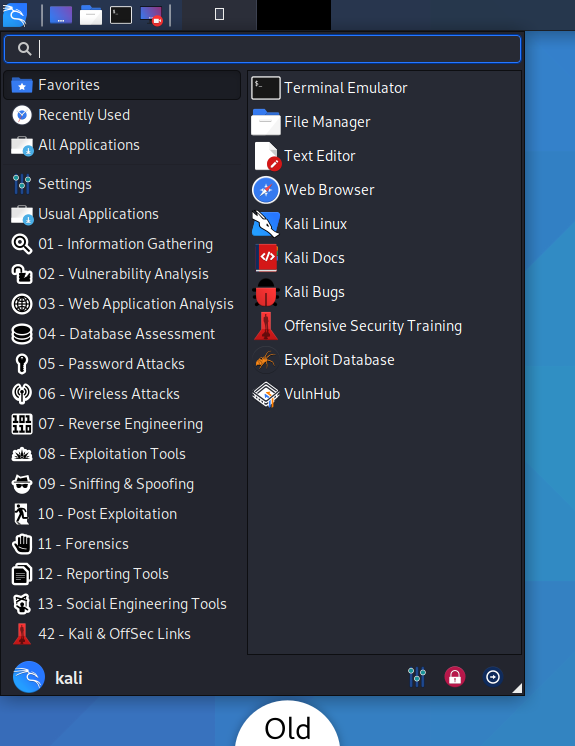Xfce menu - Whiskermenu old theme
