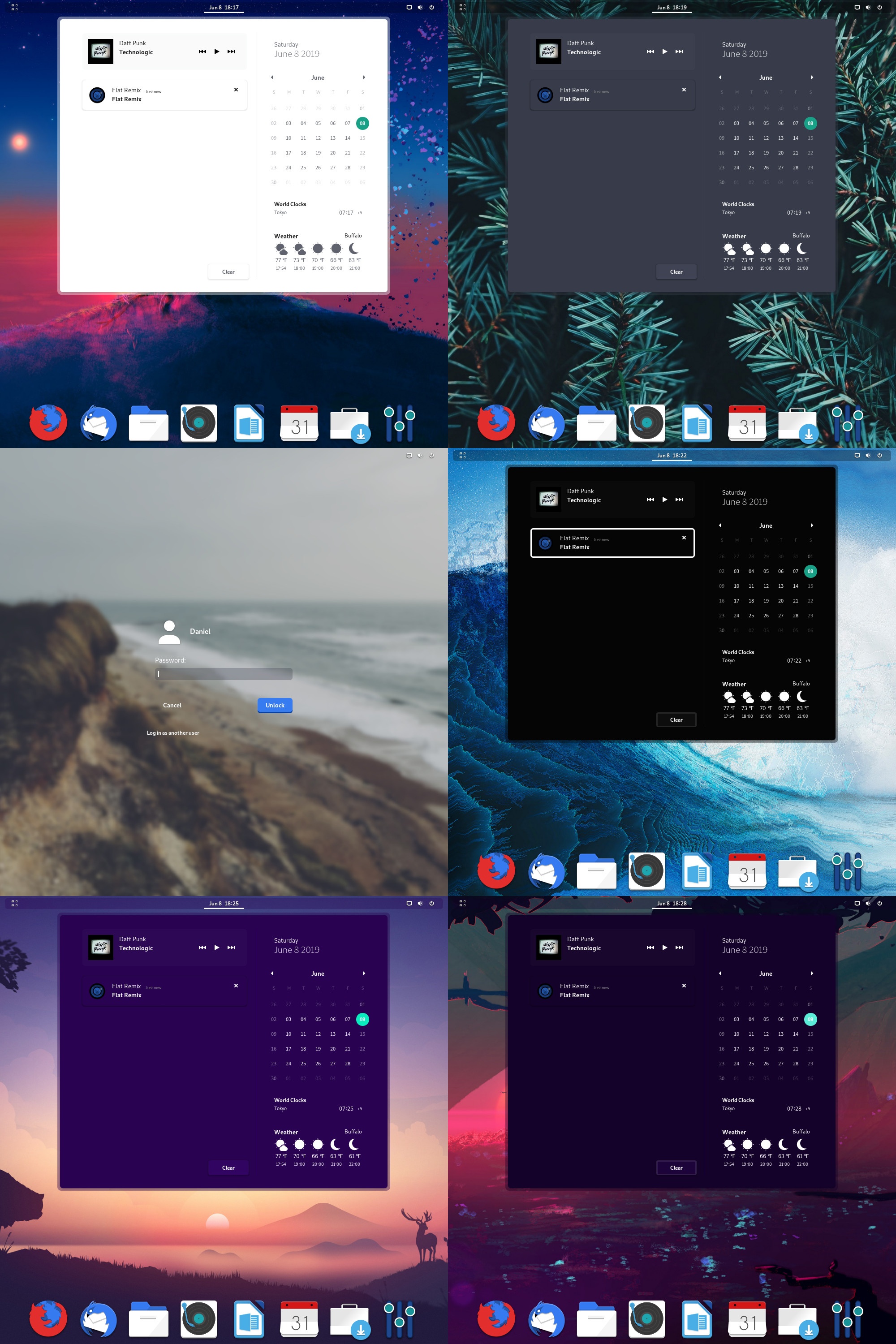 Flat Remix GNOME theme preview