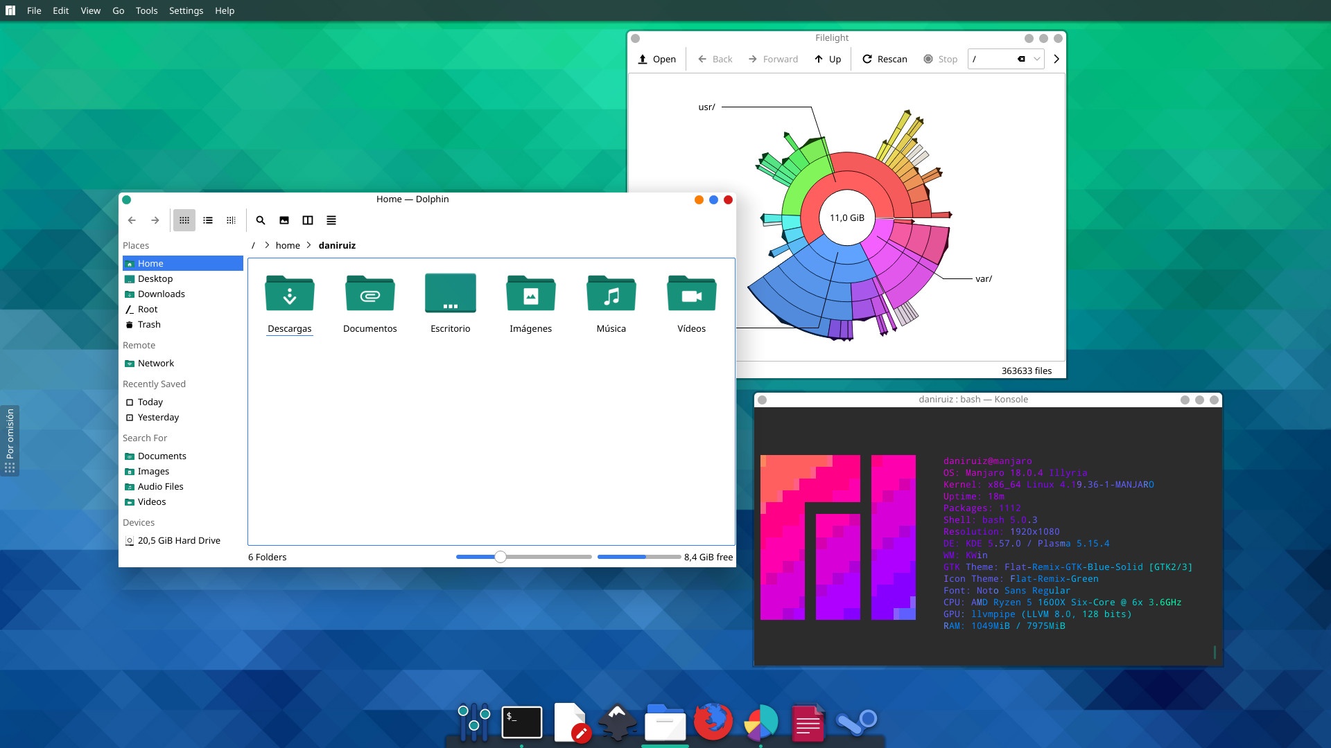 Flat Remix KDE preview