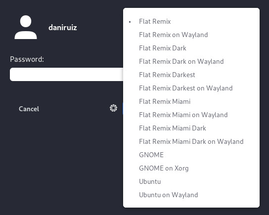 login screen theme selector