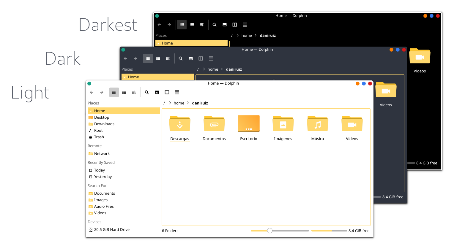 Flat Remix KDE yellow theme