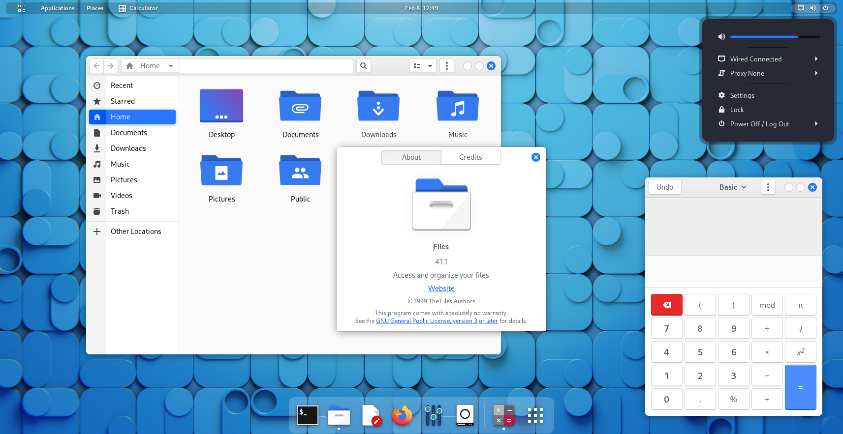 Gnome-Shell with Skeuos Light GTK theme